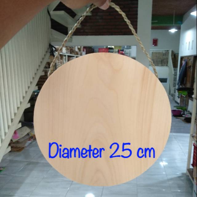 Talenan Kayu Pinus Tali model bulat diameter 25 cm / Talenan Lukis / Wooden Cutting Board