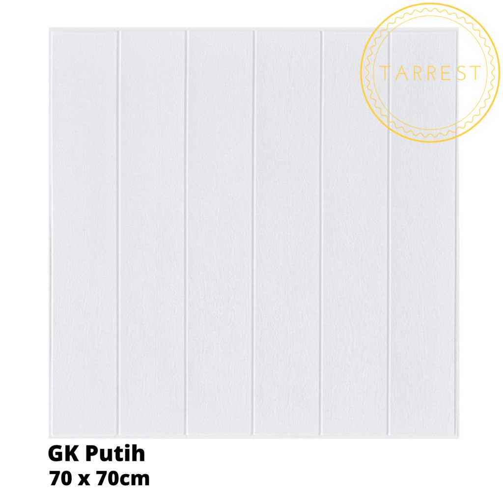 Wallpaper Dinding Foam 3D MOTIF KAYU 70 X 70CM 3MM-GK Putih 3mm