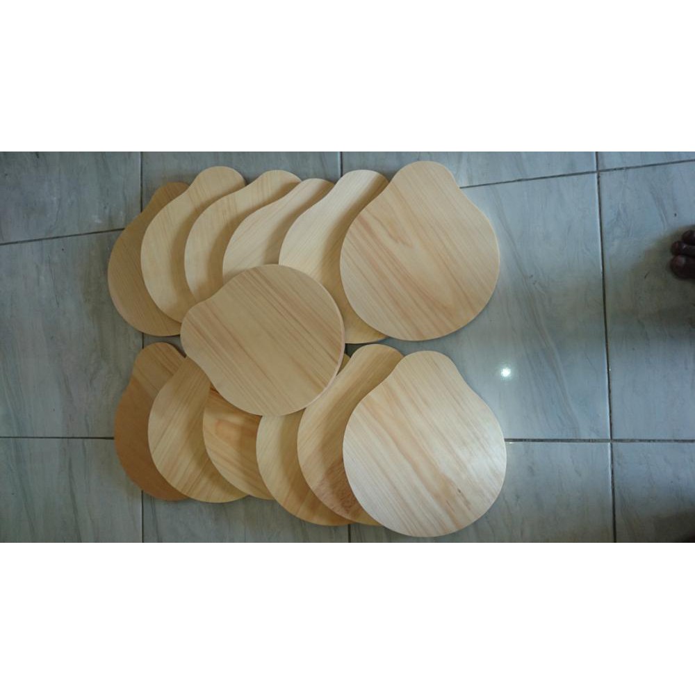 Talenan Kayu Telinga Pinus Diameter 25 cm / Wooden Cutting Board / Talenan Pizza Telinga