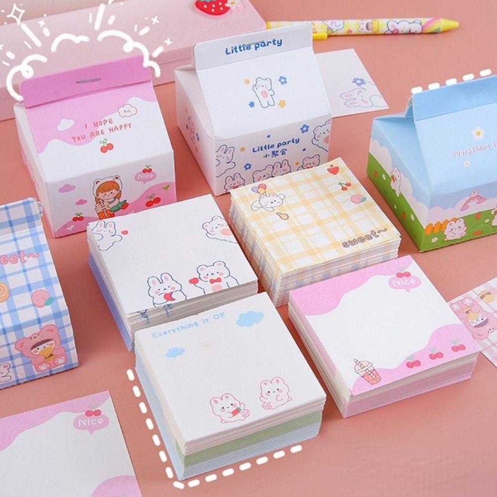 Lanfy Milk Carton Memo Pad Kawaii Bear Kantor Sekolah Rabbit To Do List Pesan Notes