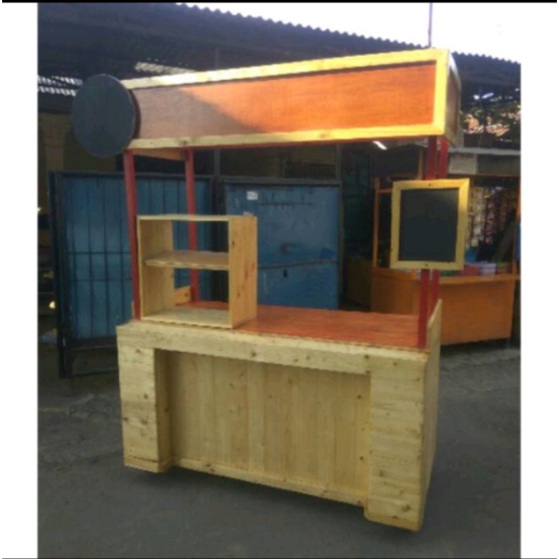 Booth portabel booth kayu jati Belanda gerobak jualan