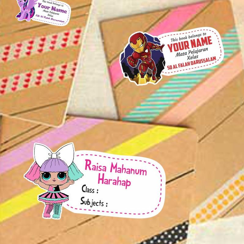 

Stiker nama sampul buku Tulis Tema Avengers Spiderman, Iron Man ..