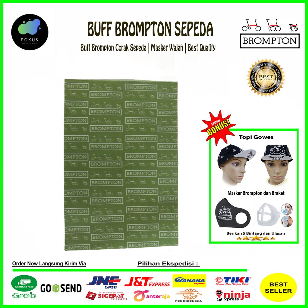 Buff Brompton Masker Brompton Original Buff Berkualitas - Hijau