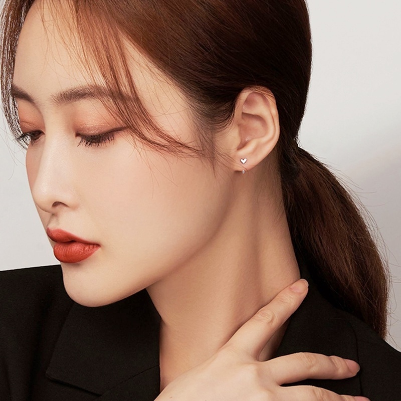 Perhiasan Anting S925 Sterling Silver Bentuk Kupu-Kupu Hati Gaya Korea Untuk Wanita