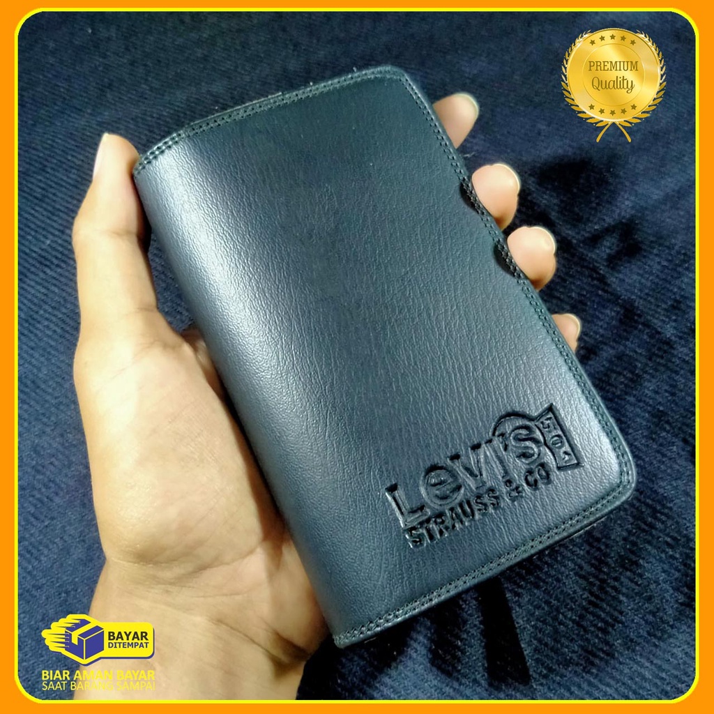 Fashion Dompet Pria 3/4 levis Bahan Kulit sintetik premium