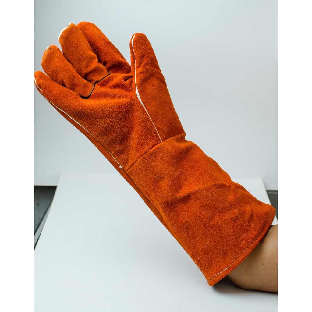 Sarung Tangan Las 16 inch Kulit Tebal Safety Welding Glove 16inch 16&quot; Gloves Leather Red Merah HQ