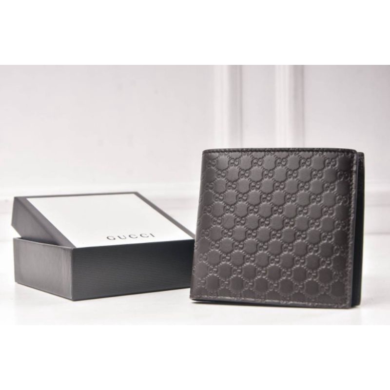 BNIB Gucci GG Men Bifold Wallet Coin Dark Brown