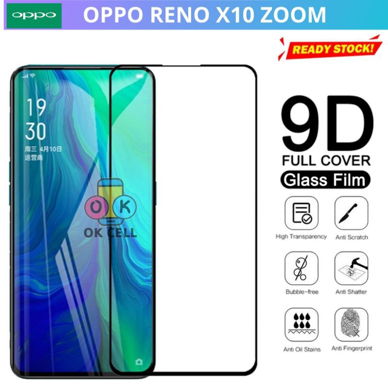 Tempered Glass TG Full Layar OPPO Reno X10 Zoom Tg Anti Gores Kaca Full Screen Protector Premium