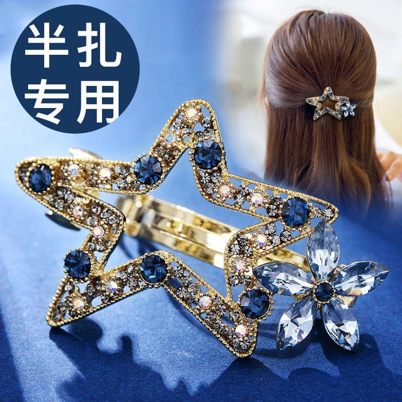 Jepit Rambut Korea Premium Elegan Otomat Wanita Fashion Trend Kristal Zirkon motif baru original import JO21#