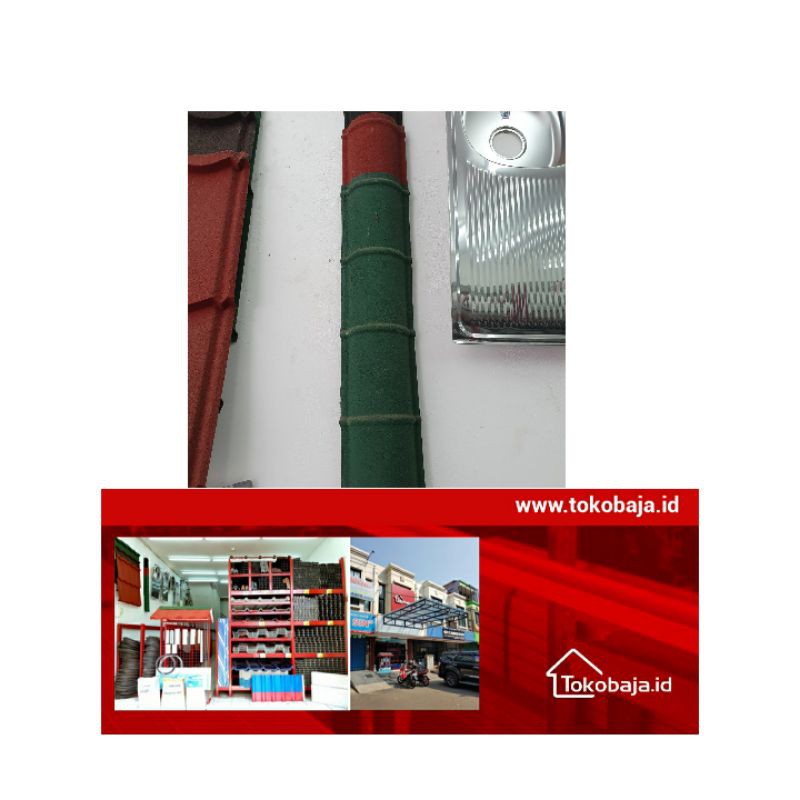 nock genteng metal pasir berbagai warna