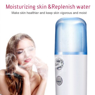 Nano Spray Usb Portable Perawatan Wajah Melembutkan Kulit Muka Portable Mist Mini Kipas Angin Nano Spray Multifungsi 3 In 1