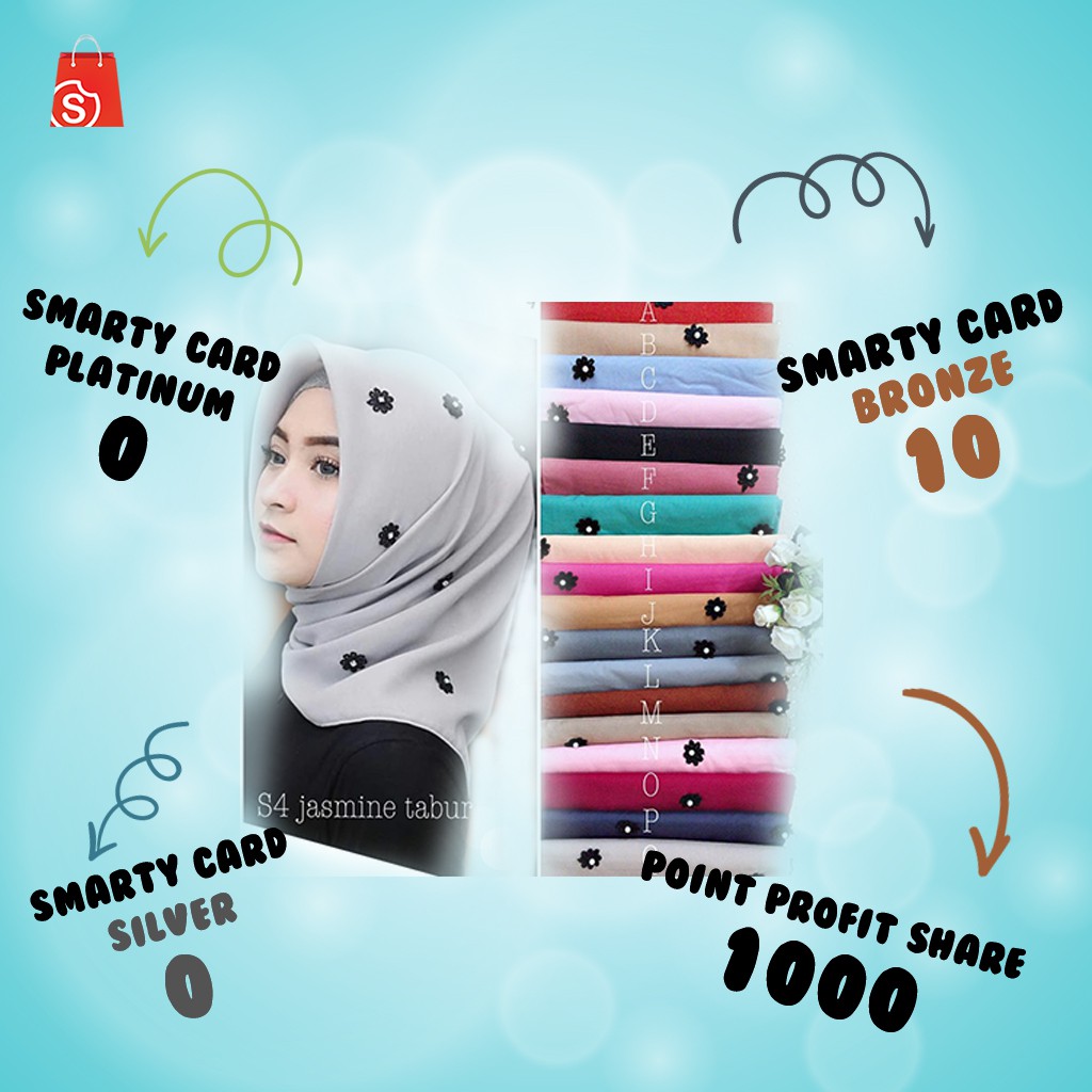 Jilbab Segi Empat Jasmine Tabur