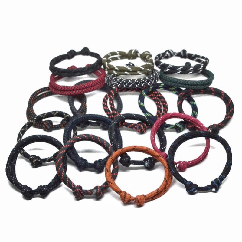 Gelang Pria Wanita Unisex Paracord Prusik Simple Slide Knot Serut Warna Corak Terbaru