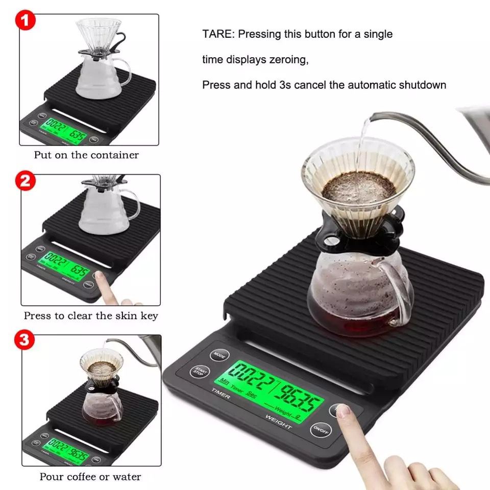 timbangan kopi digital timer V60 / coffee drip scale 5kg bergaransi / timbangan dapur kitchen scale