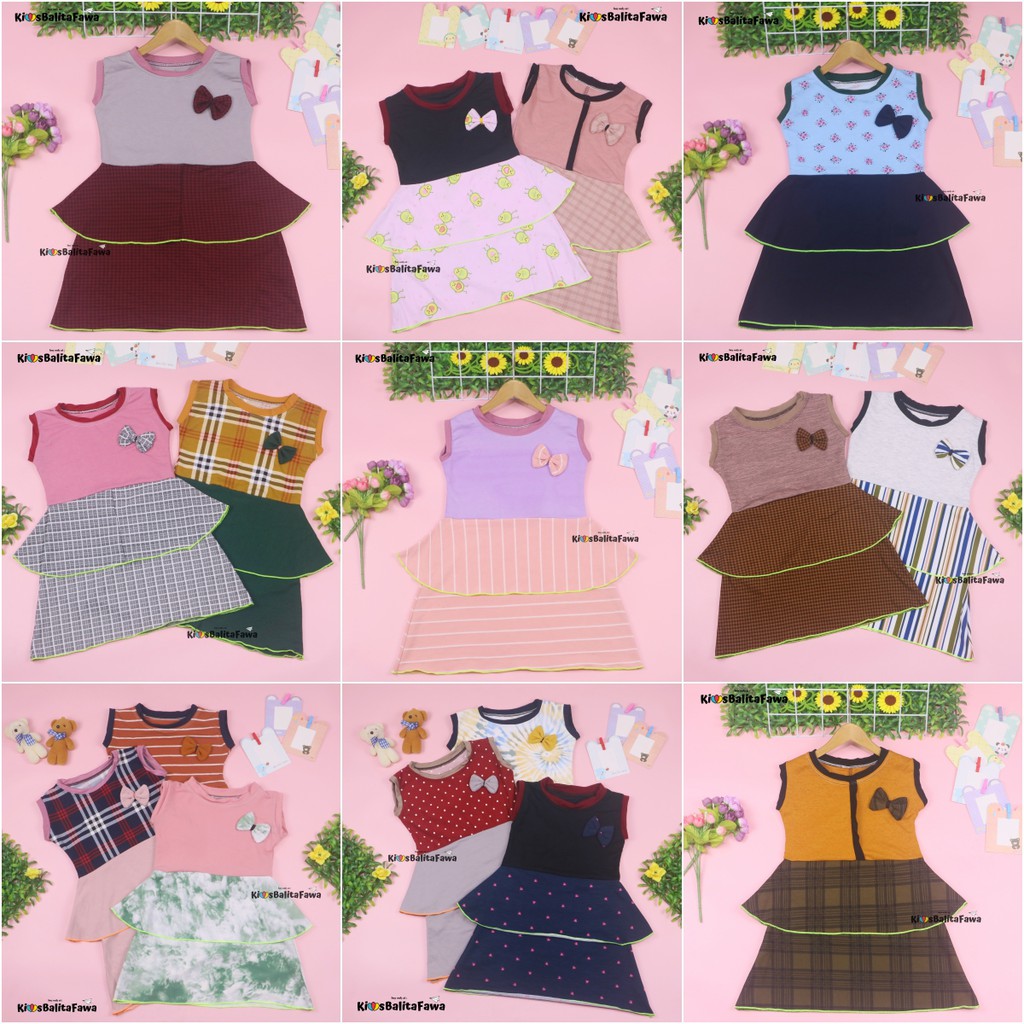 Dress Viona Kensi uk 3-4 Tahun / Dres Pita Anak Perempuan KensiHarian Balita Gaun Import