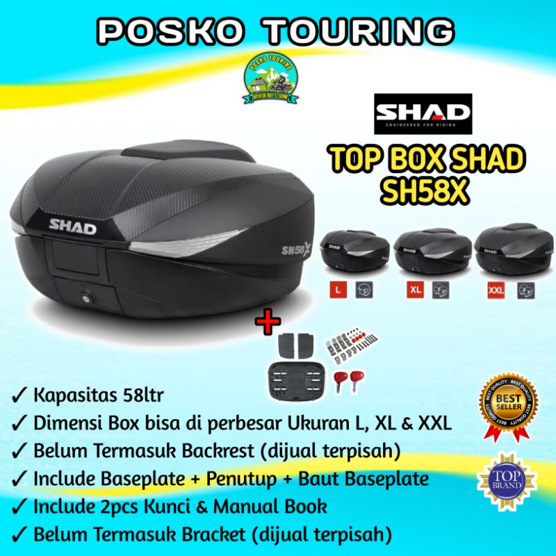 Top Box Shad SH58X Expandable | Box Motor Touring Forza XMAX