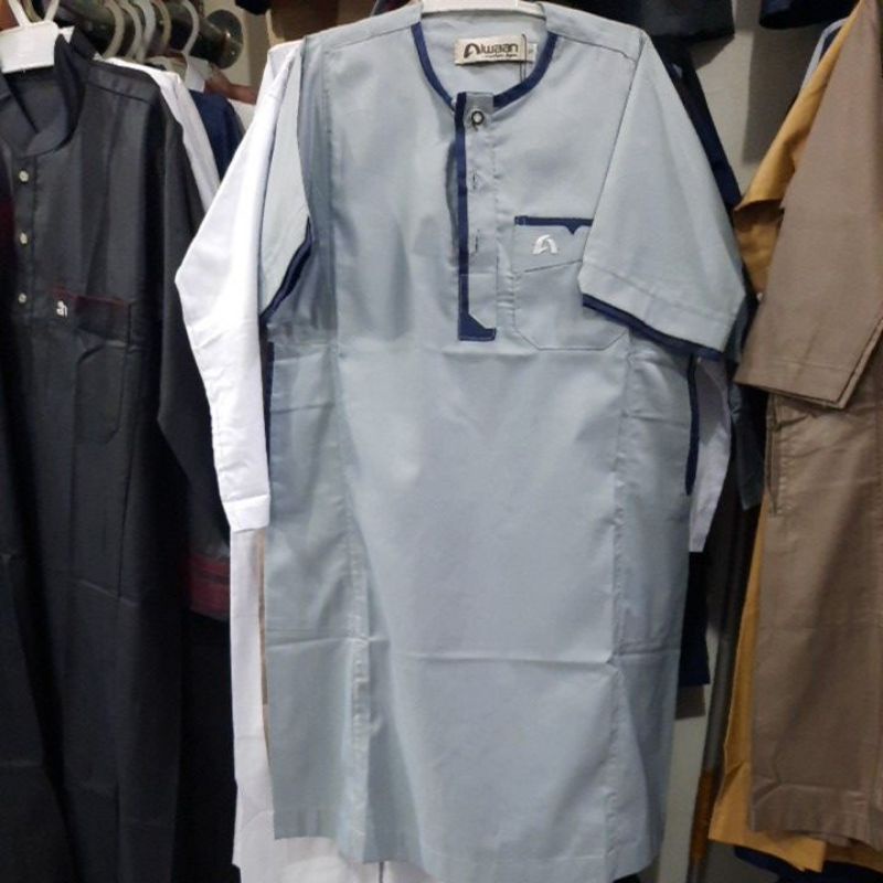 Jubah Anak Alwaan lengan pendek tanpa kerah