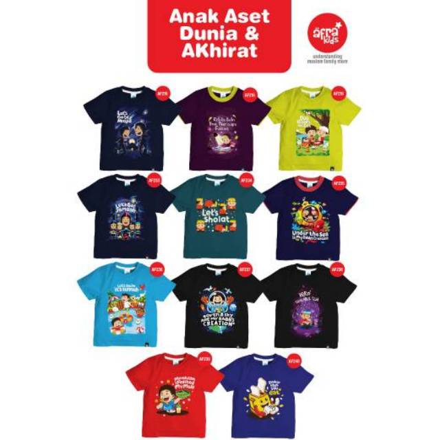 Kaos anak muslim lengan pendek Afrakids