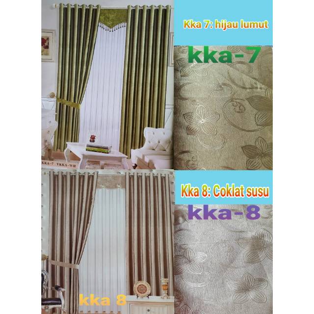 Gorden blackout polos / gorden minimalis embosh / gorden blackout smokering / hijau / coklat susu ka