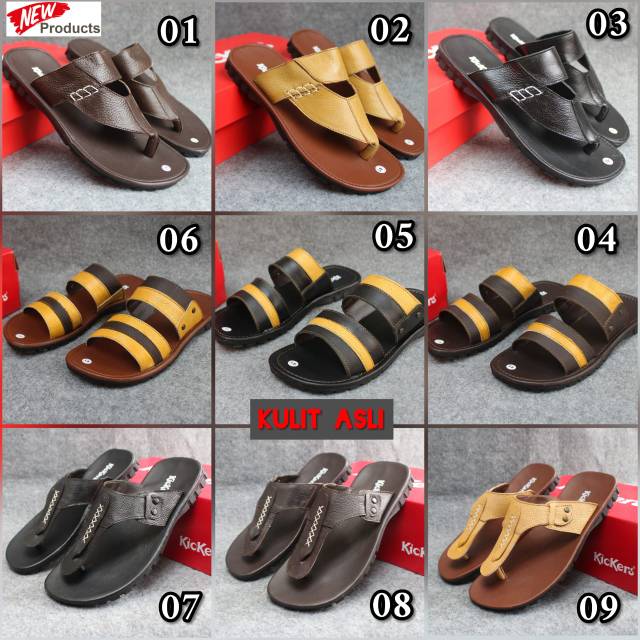 sandal pria CUCI GUDANG  SANDAL KULIT ASLI sandal pria sandal kulit sandal kasual sandal santai sandal kasual sandal baru sandal capit sandal slip on sandal slop