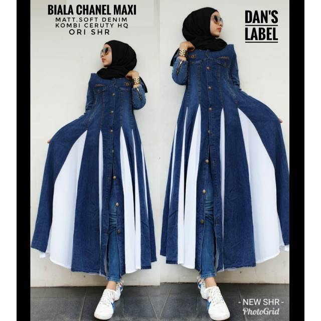 COD-BIALA CHANEL MAXI/GAMIS IMPORT/GAMIS JEANS/FASHION SOLO