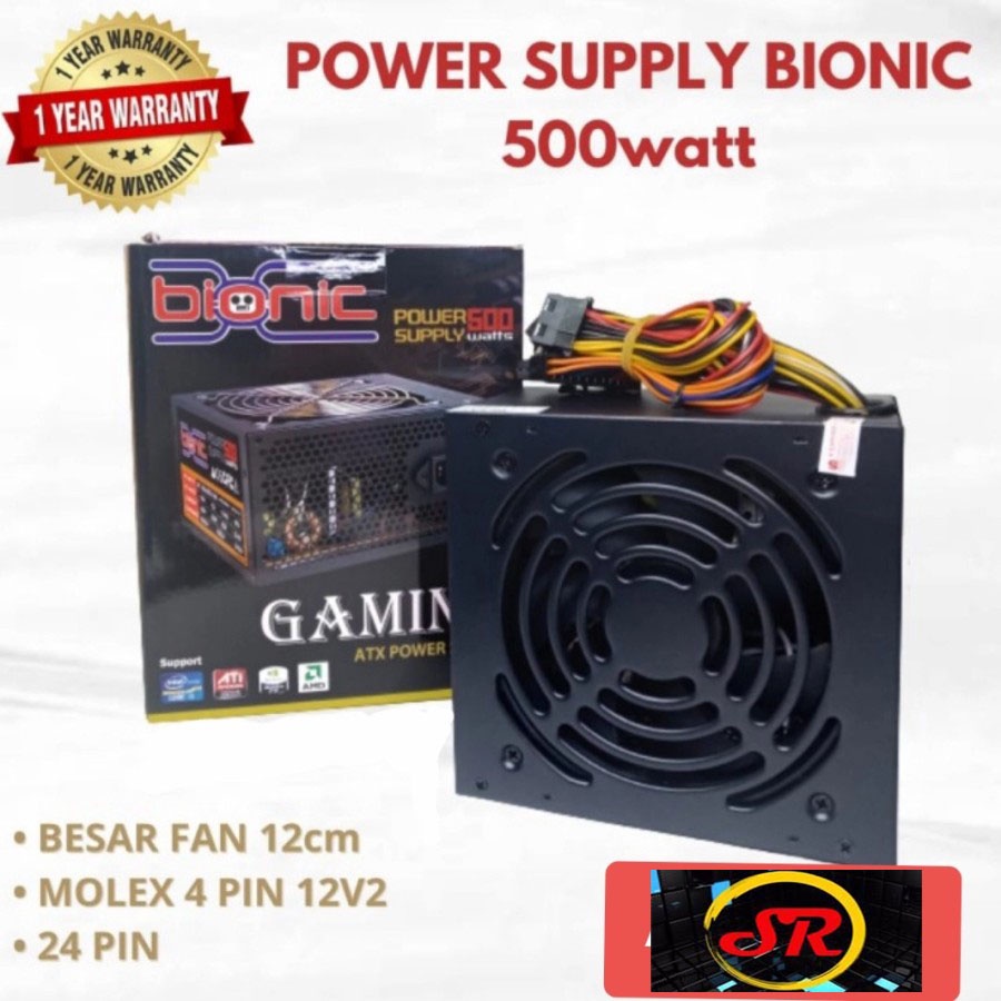 POWER SUPPLY BIONIC 500WATT GARANSI 1TAHUN