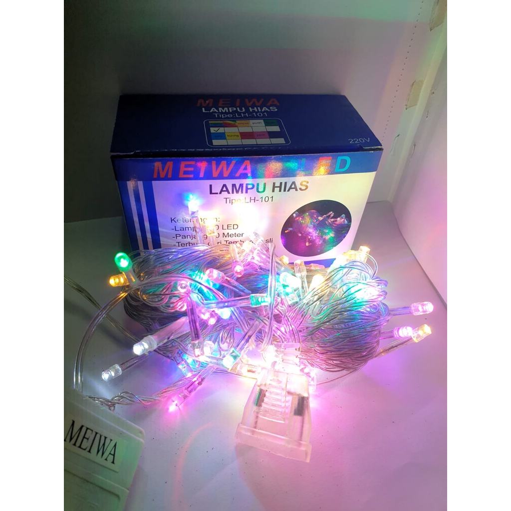 Lampu Hias Natal / 17 Agustusan Kabel Bening Transparan Meiwa 100 LED 10 Meter