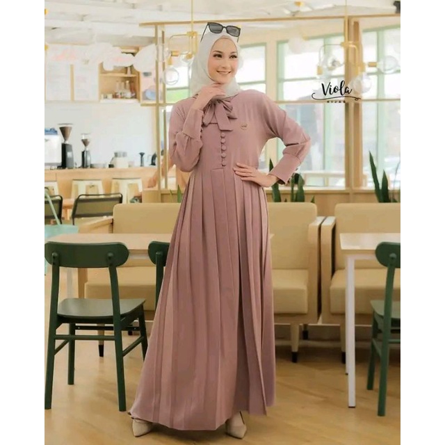 GAMIS syar'i Haseena Dress ITY CRAPE Ory VIOLA HIJAB
