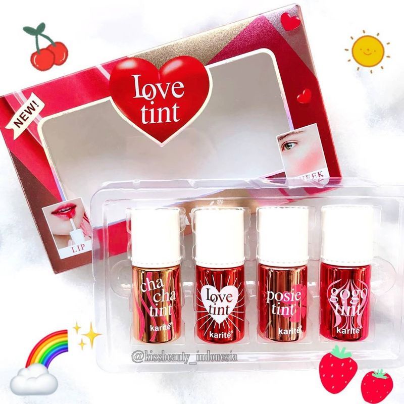 LIP TINT KARITE LIQUID LOVE TINT 1PAK ISI 4PCS NO.68097-47