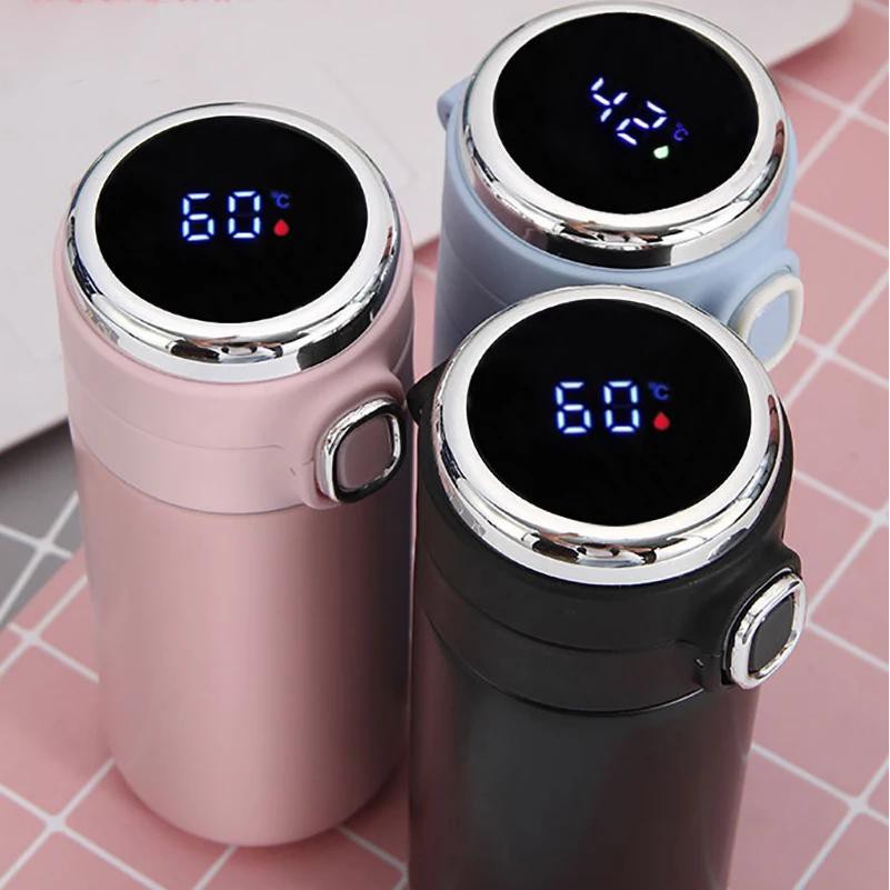 Thermos Digital With Display Temperature 420 ML / Termos Digital With Tombol Buka Tutup