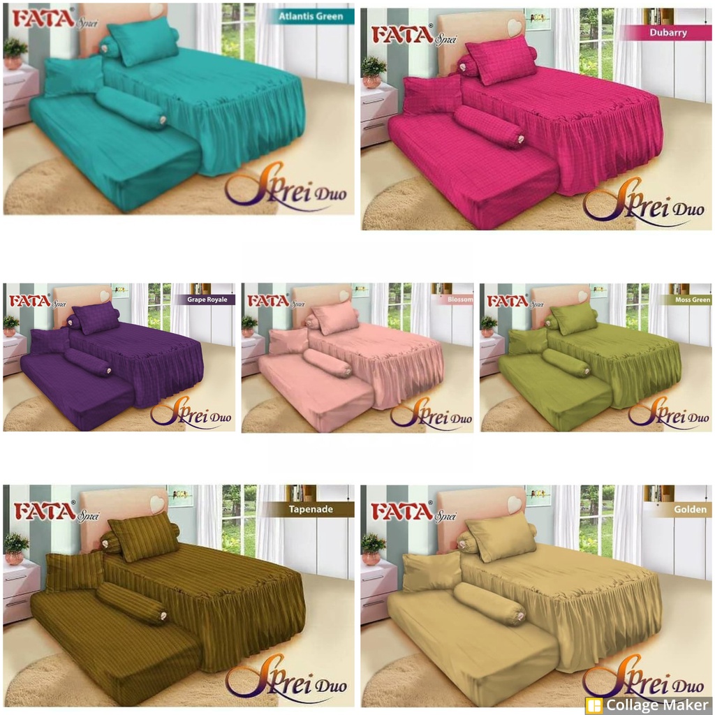 Sprei Fata Sorong 120X200 SPREI DUO FATA Polos Golden Atlantis Green Dubarry Blossom Golden Tapenade