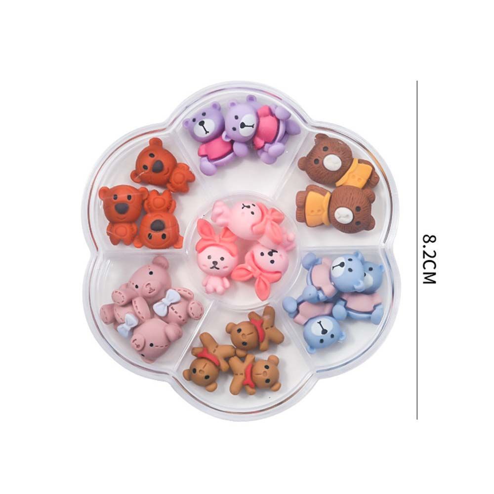 Mxbeauty 7in1 Manik-Manik Kristal Mutiara Aurora Beruang 3d Bahan Resin Untuk Dekorasi Nail Art