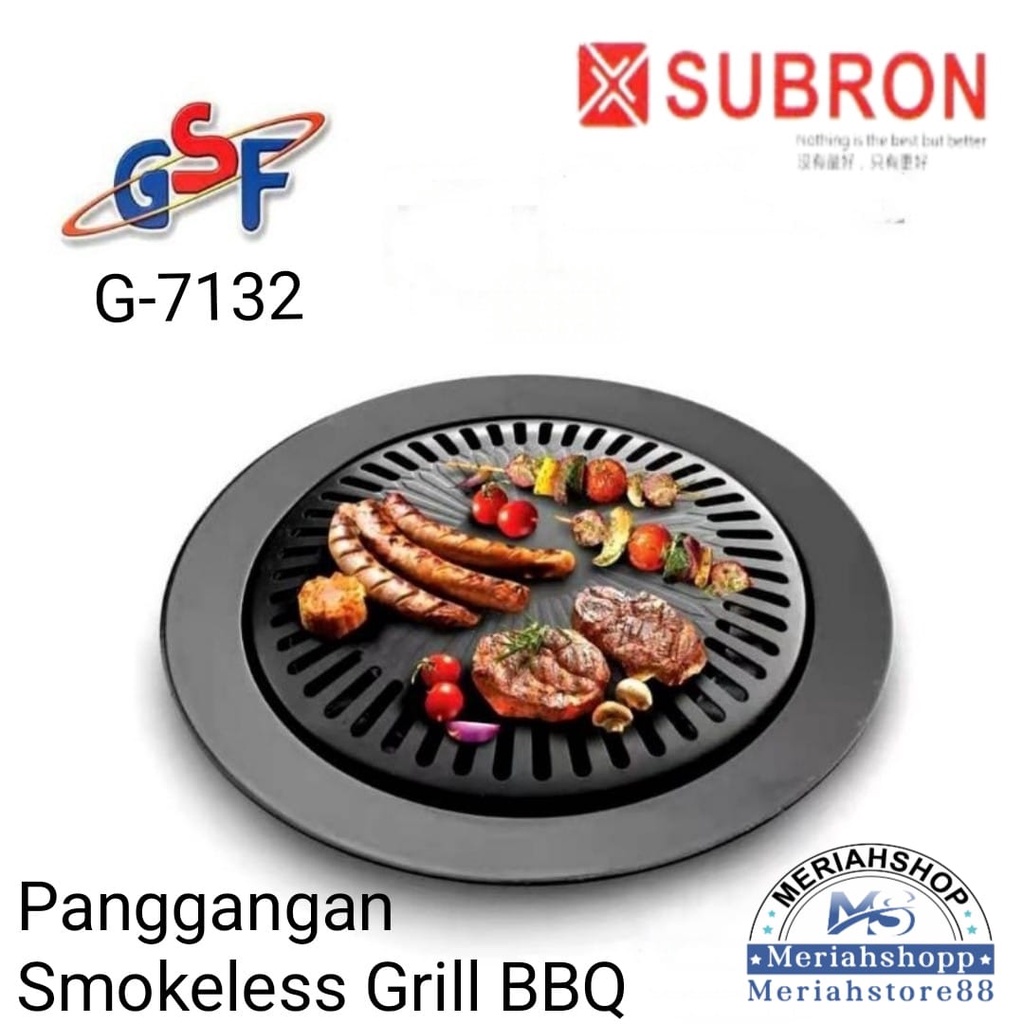 Panggangan Smokeless BBQ Grill Pan merk SUBRON & merk GSF Anti Lengket 32CM / BBQ PAN KOREAN