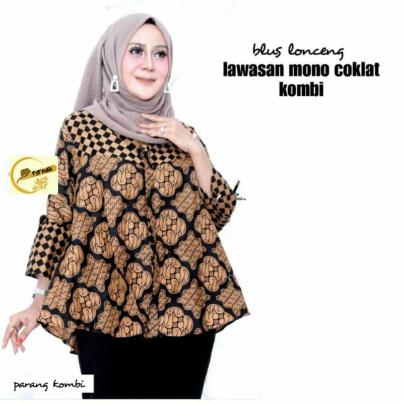 ATASAN BATIK WANITA KERJA KANTOR ORI SHABIRAH BATIK SOLO BLOUSE BATIK WANITA MODERN 2022 COD TERBARU