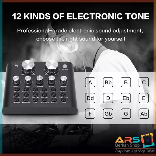 Usb External Soundcard Audio Mixer V8 Pro Live Broadcast Streamming