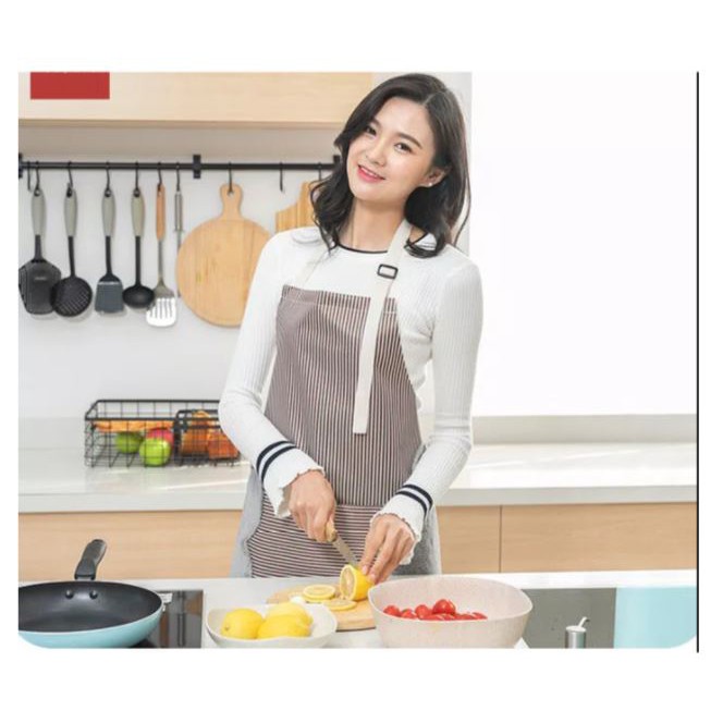 Celemek Masak Dapur Anti Minyak Celemek Masak Apron NEW Motif Salur LD93