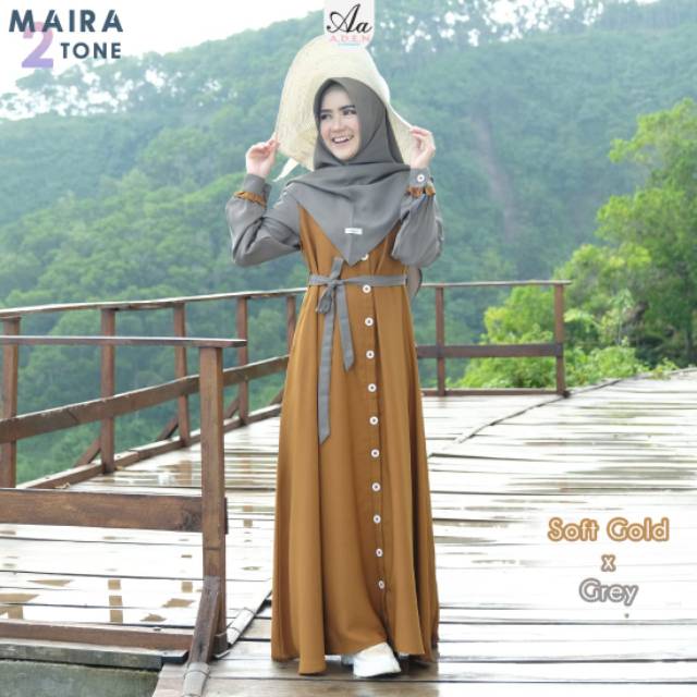 Gamis maira two tone by aden gamis branded gamis terkini