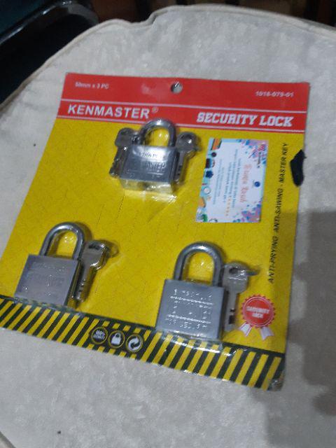 Kenmaster Gembok Master Key 50mm - 3 Buah