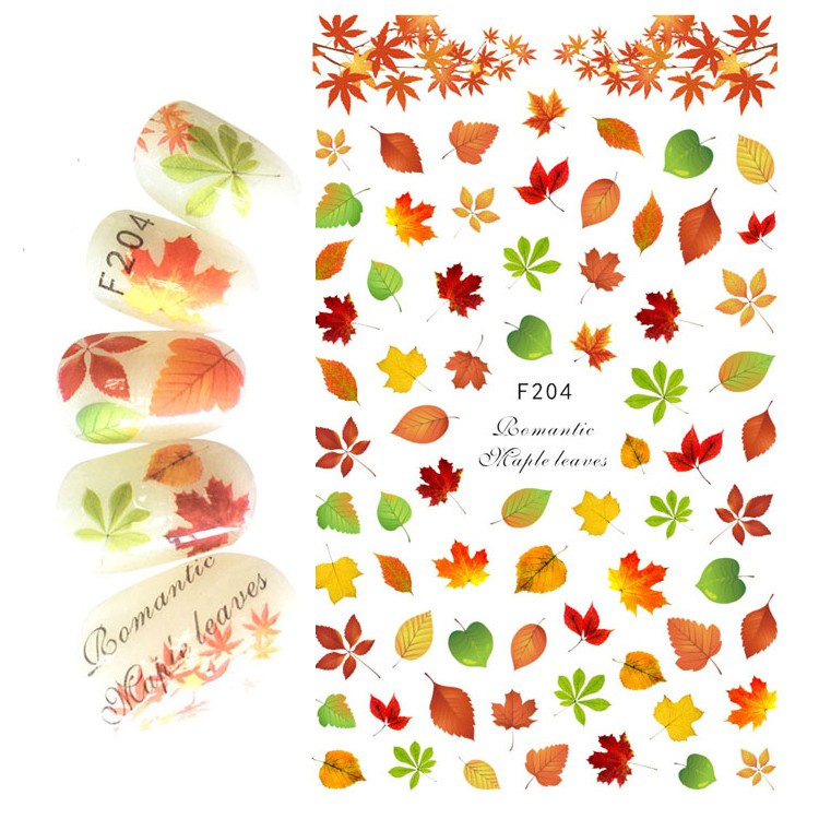 Stiker Kuku MAPLE LEAF Ultra Thin Nail Stickers F204