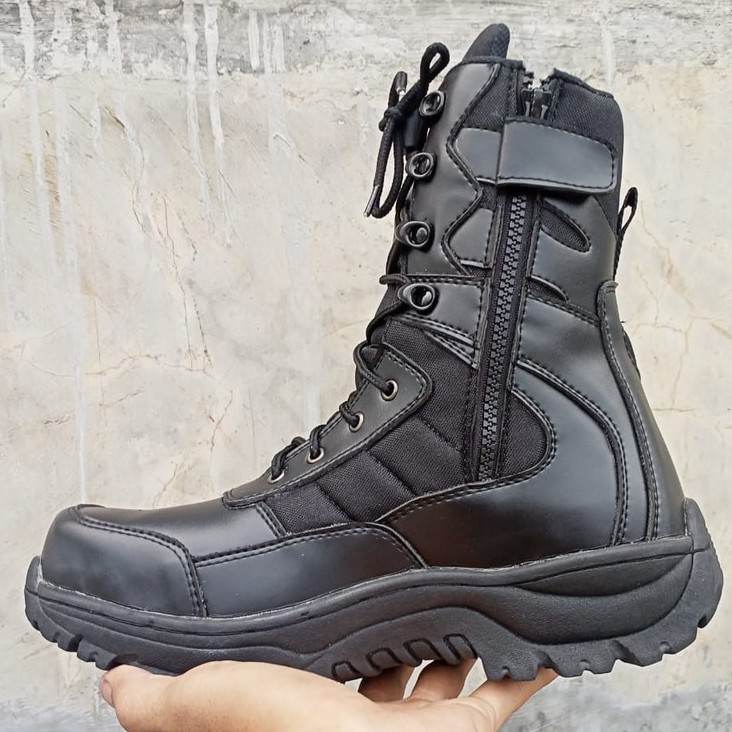 Sepatu Pria Caanggo Ninja Webing Design Terbaru 6 Inci Black Dop Original