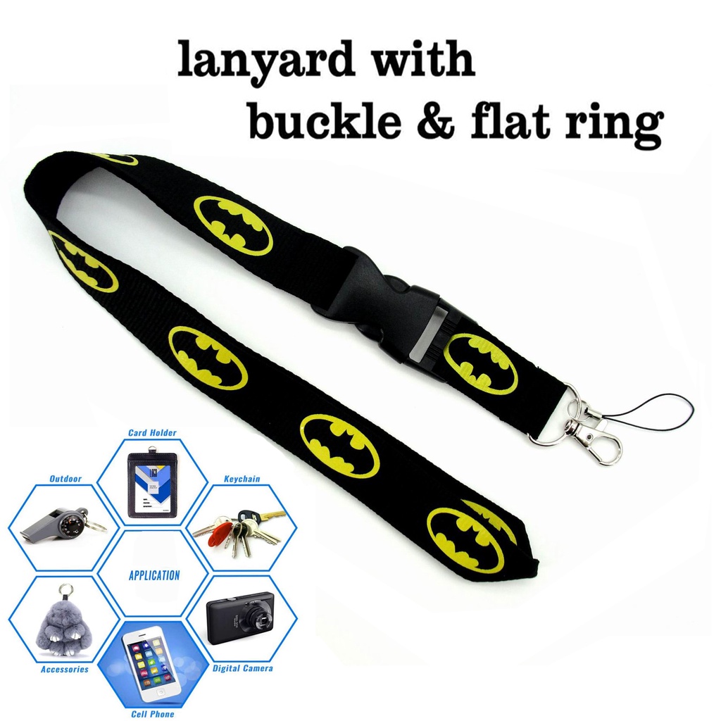 [Pengiriman Cepat] Batman Leher Lanyard Ponsel Sling untuk Kartu Pelajar Tali ID Card Straps Gantungan Kunci Anti-Drop Lanyard Aksesoris