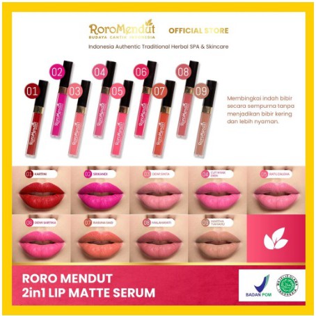 RORO MENDUT 2in1 LIP MATTE SERUM | BPOM HALAL LIQUID LIPSTICK LIP CREAM BIBIR LONG LASTING LIPSTIK