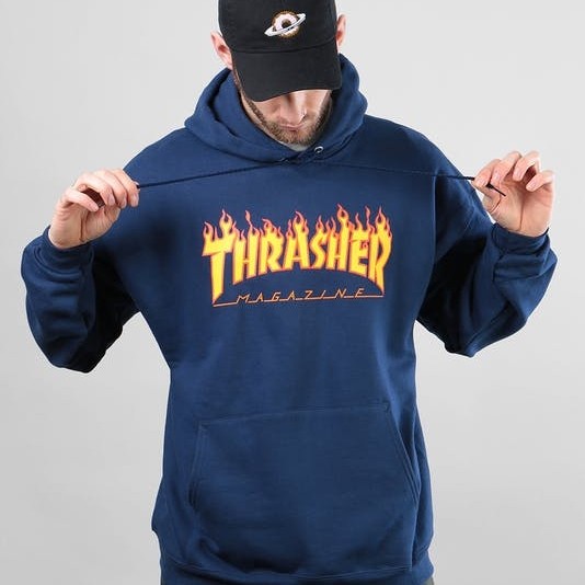 Thrasherrr Flame Navy Hood