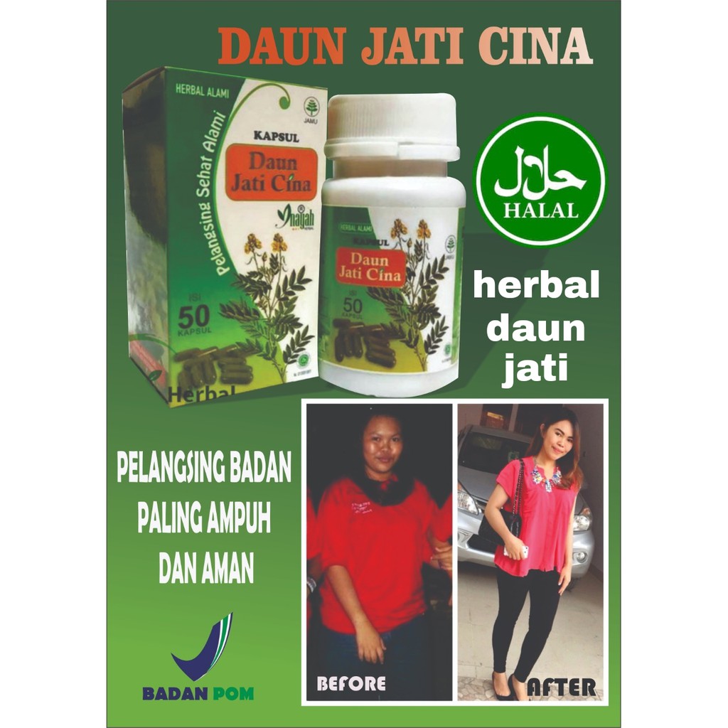 Pelangsing Herbal Jati Cina Suplement Diet Bpom Pelangsing Obat Diet Obat Pelangsing