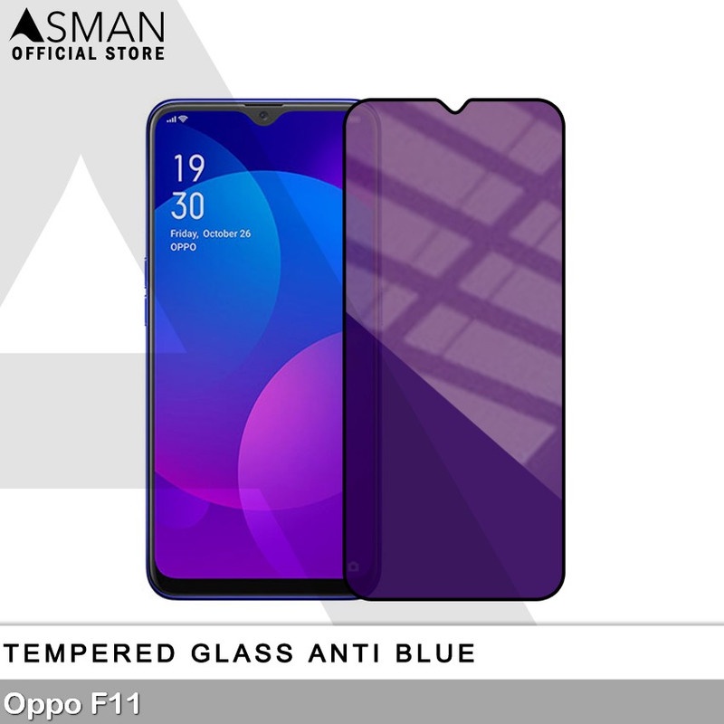 Tempered Glass Blue Light Full Lem OPPO F11 Anti Radiasi