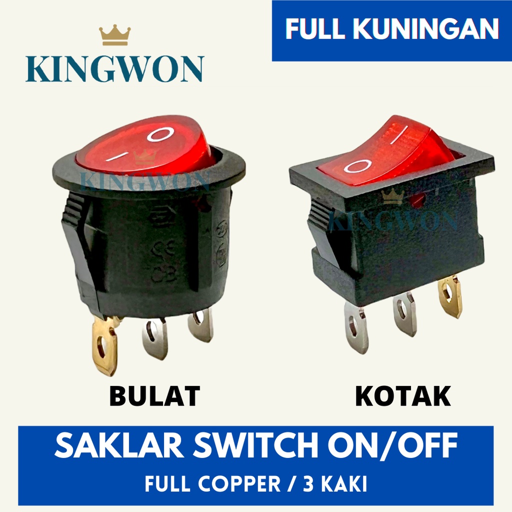 SAKLAR SWITCH ON OFF 3 PIN 3 KAKI HITAM