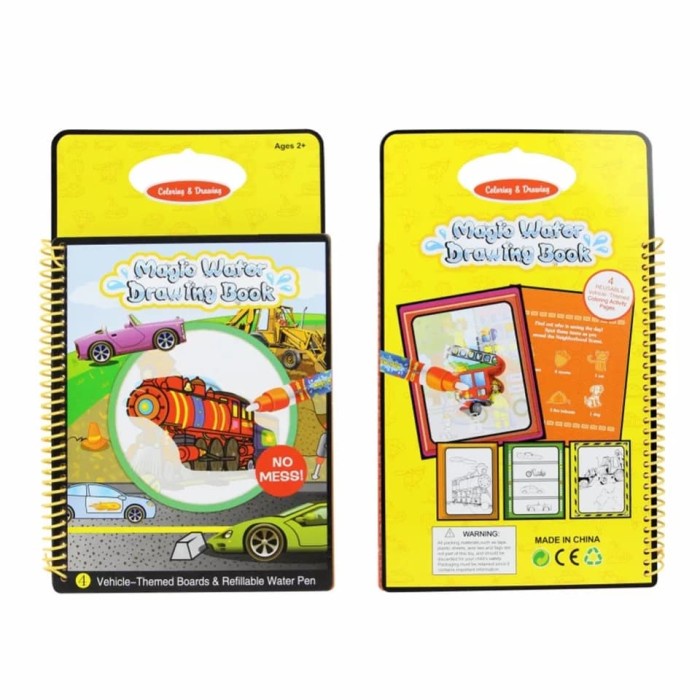 

Sketsagambar- Buku Gambar Ajaib/Buku Mewarna Ajaib/Magic Water Drawing Book - Kuning -Buku-Gambar-