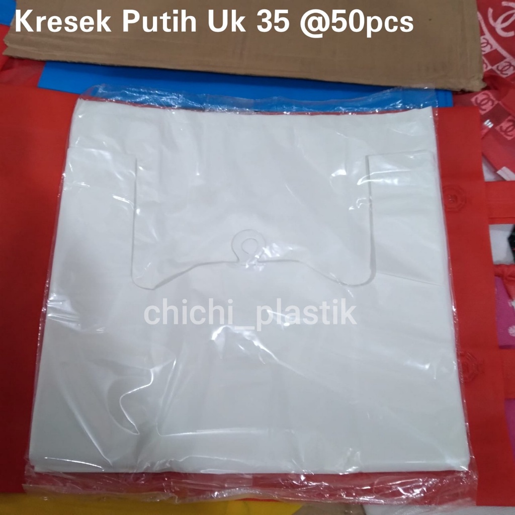 kresek putih uk 35 / kresek putih polos 35 kresek hajatan