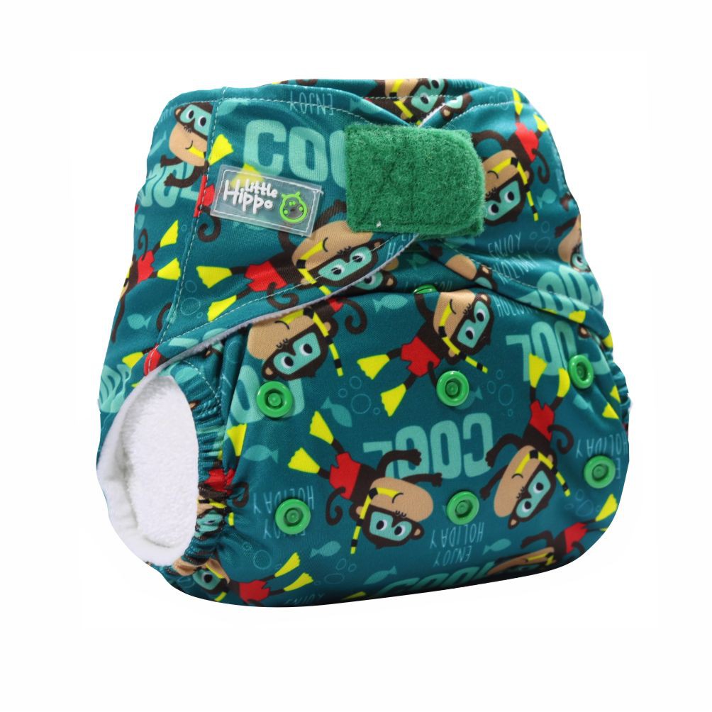 Clodi Popok Kain Bayi Little Hippo Easyfit Monkey Cool