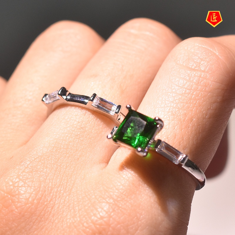 [Ready Stock]Inlaid Colored Gemstone Ring Set